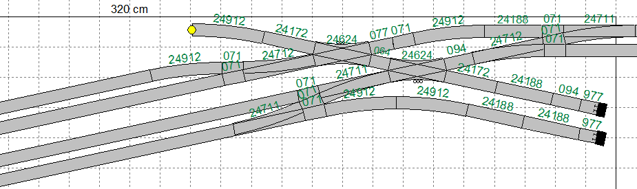 Wisselstraat van 2 naar 5 sporen met twee engelsmannen en veel slanke wissels (2).png