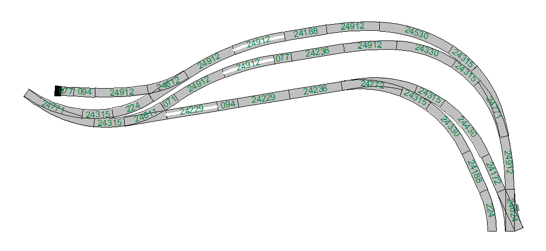 Bochten in de stationssporen en langere sporen door meegebogen wissels.png