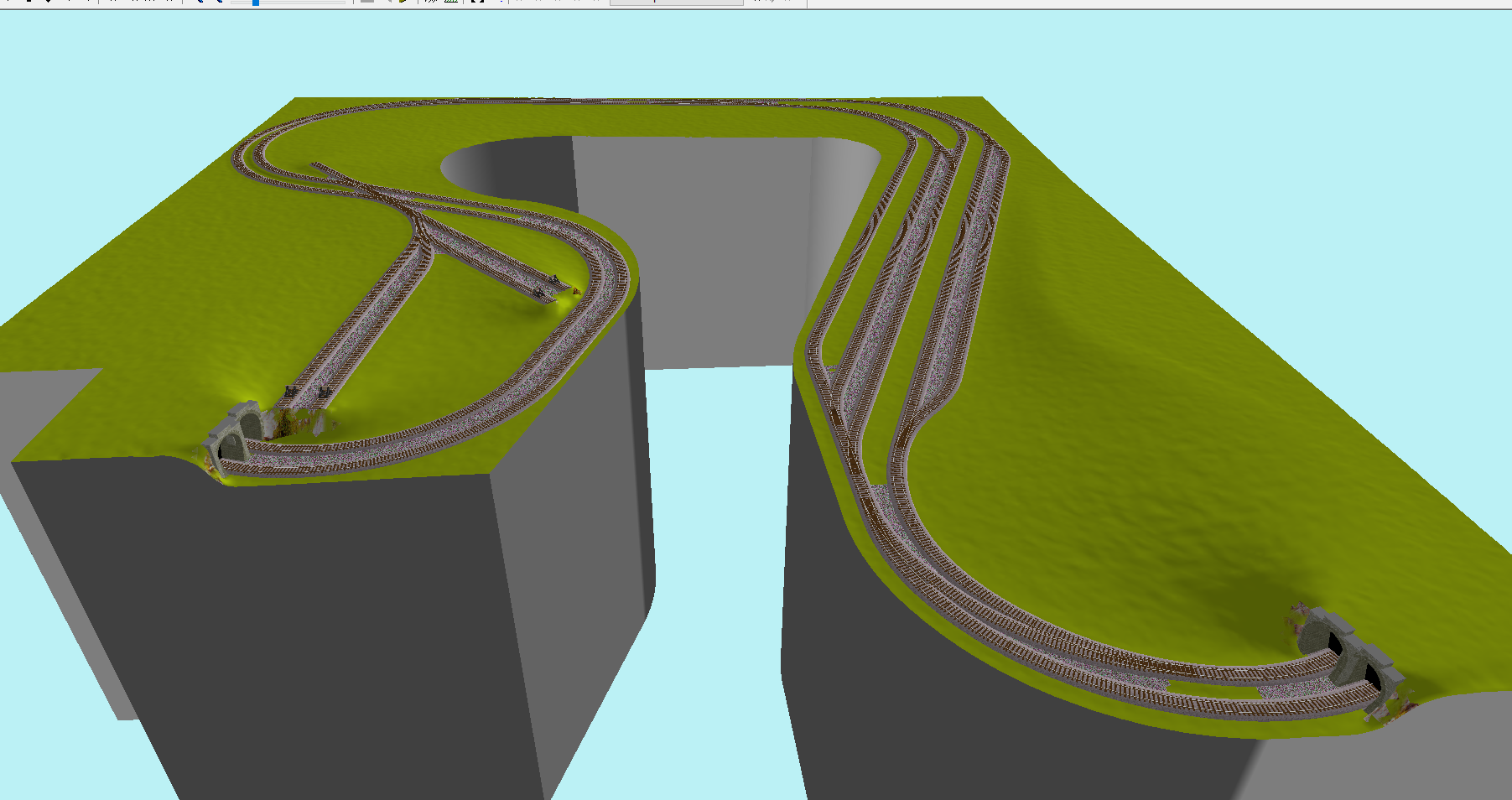 Ron's baan - de 3D-impressie met een plaatselijke verhoging door de verborgen verbinding tussen station en de opstelsporen.png