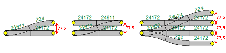 Toepassingen van C-rail wissels bij een parallelafstand van 77,5 mm.png