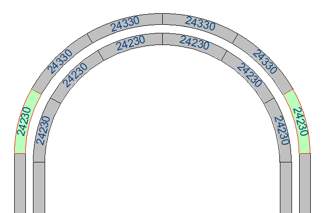 Een niet-standaard dubbelspoors bocht van 180 graden in C-rail.png