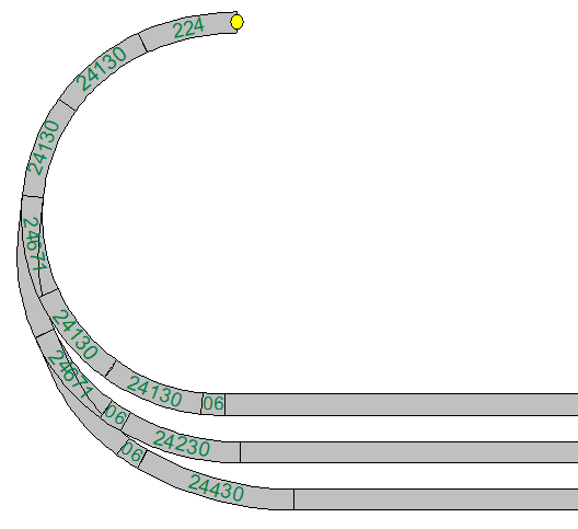 Een wisselstraat met standaard C-rails die de gewenste ruimte voor perrons oplevert.png