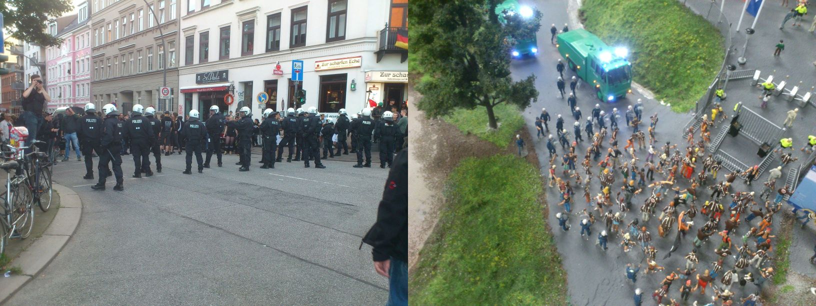 8 Eerst maandagavond de echte oproer politie in Hamburg en dinsdag in schaal H0.jpg