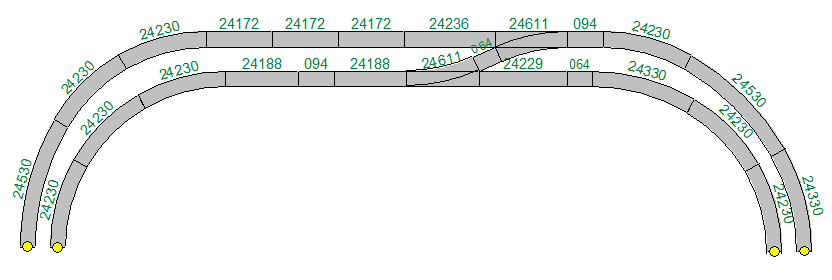 Een station met parallelafstand van 104 mm met bochten van 90 graden naar parallelsporen op 77,5 mm (1).png