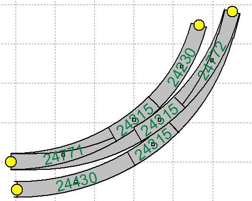 Een niet-standaard variatie van twee slanke meegebogen C-rails wissels in een bocht.png