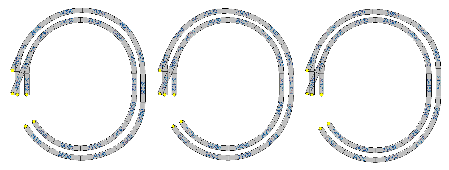 Drie verschillende dubbelspoors aftakkingen van een R2-R3 spiraal.png