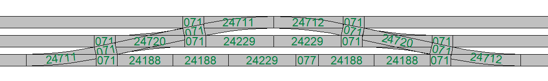 Wisselstraat voor drie sporen op 64,3 mm, met twee slanke engelse wissels.png